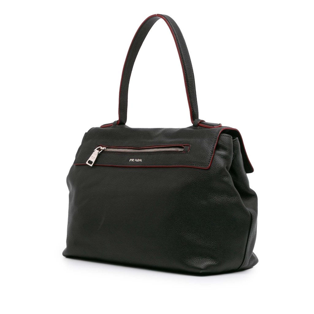 Prada Toro Leather Top Handle Flap Satchel - 2