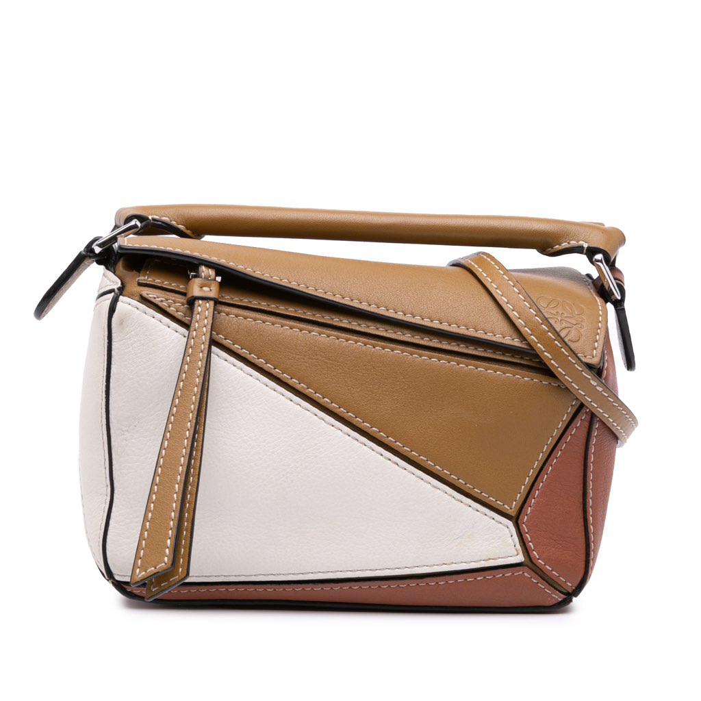 Loewe Mini Tricolor Calfskin Puzzle Satchel