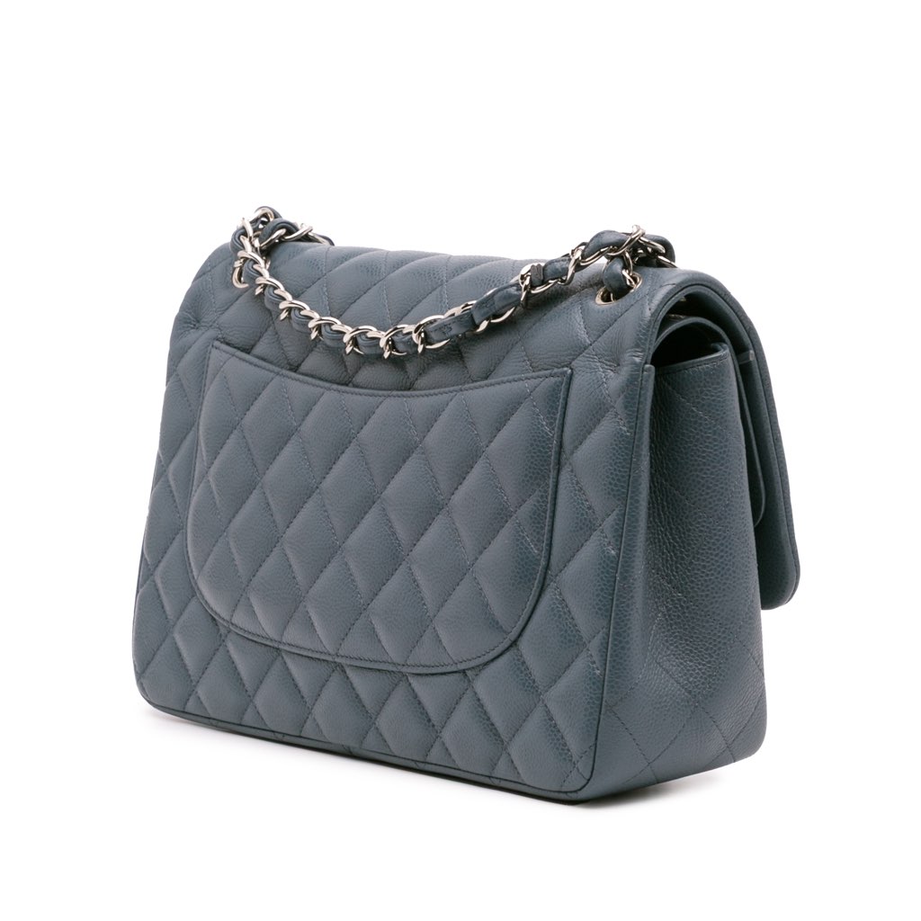 Chanel Jumbo Classic Caviar Double Flap - Back view