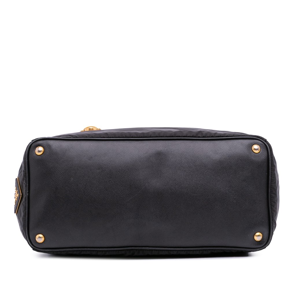 Prada Saffiano Trimmed Tessuto Satchel - 3