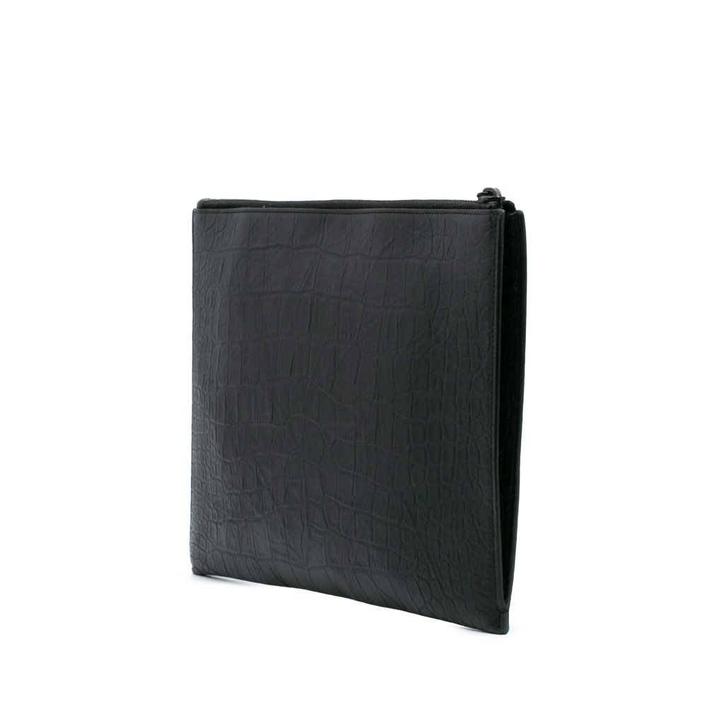 Saint Laurent Croc Embossed Leather Monogram iPad Case - 2