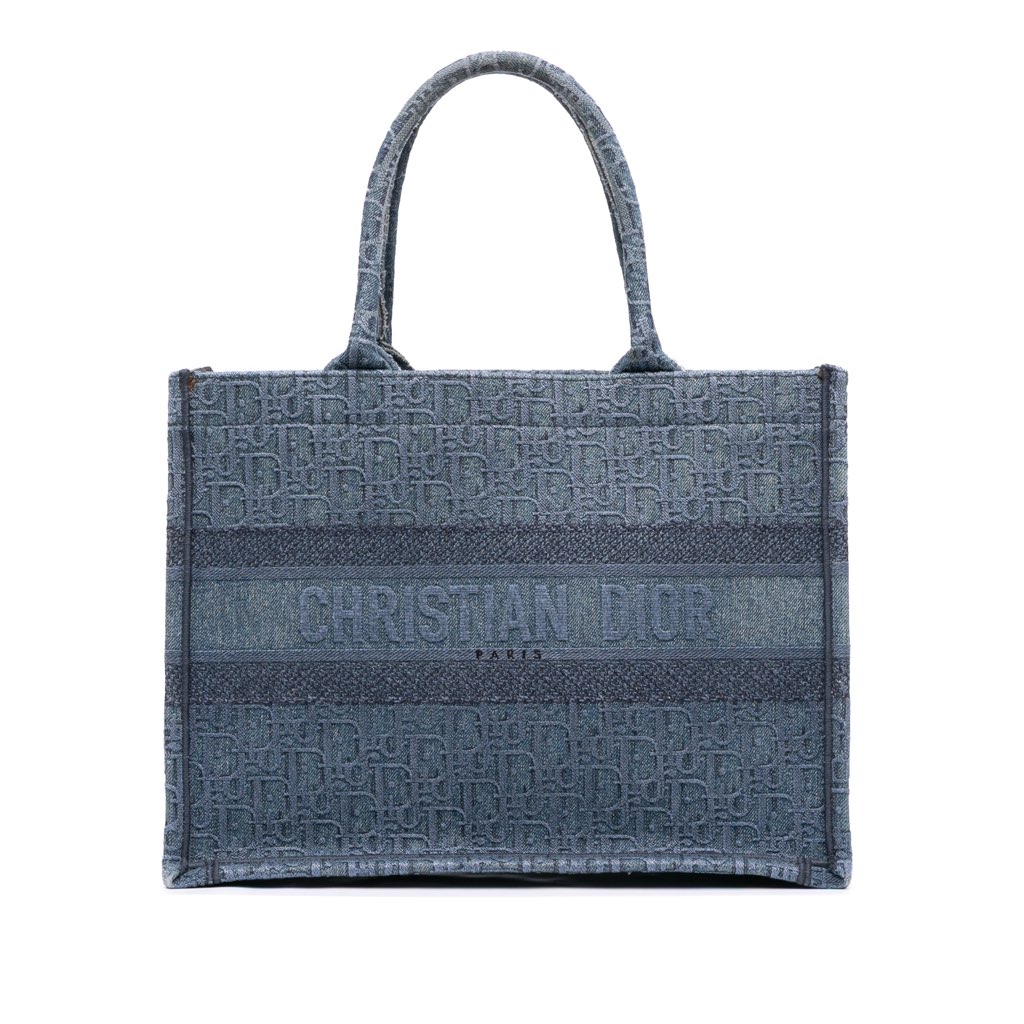 Dior Medium Oblique Denim Book Tote