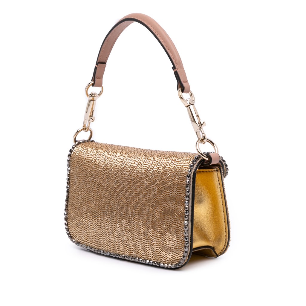 Valentino Small Swarovski Crystal Embroidered Vlogo Loco Satchel - 2