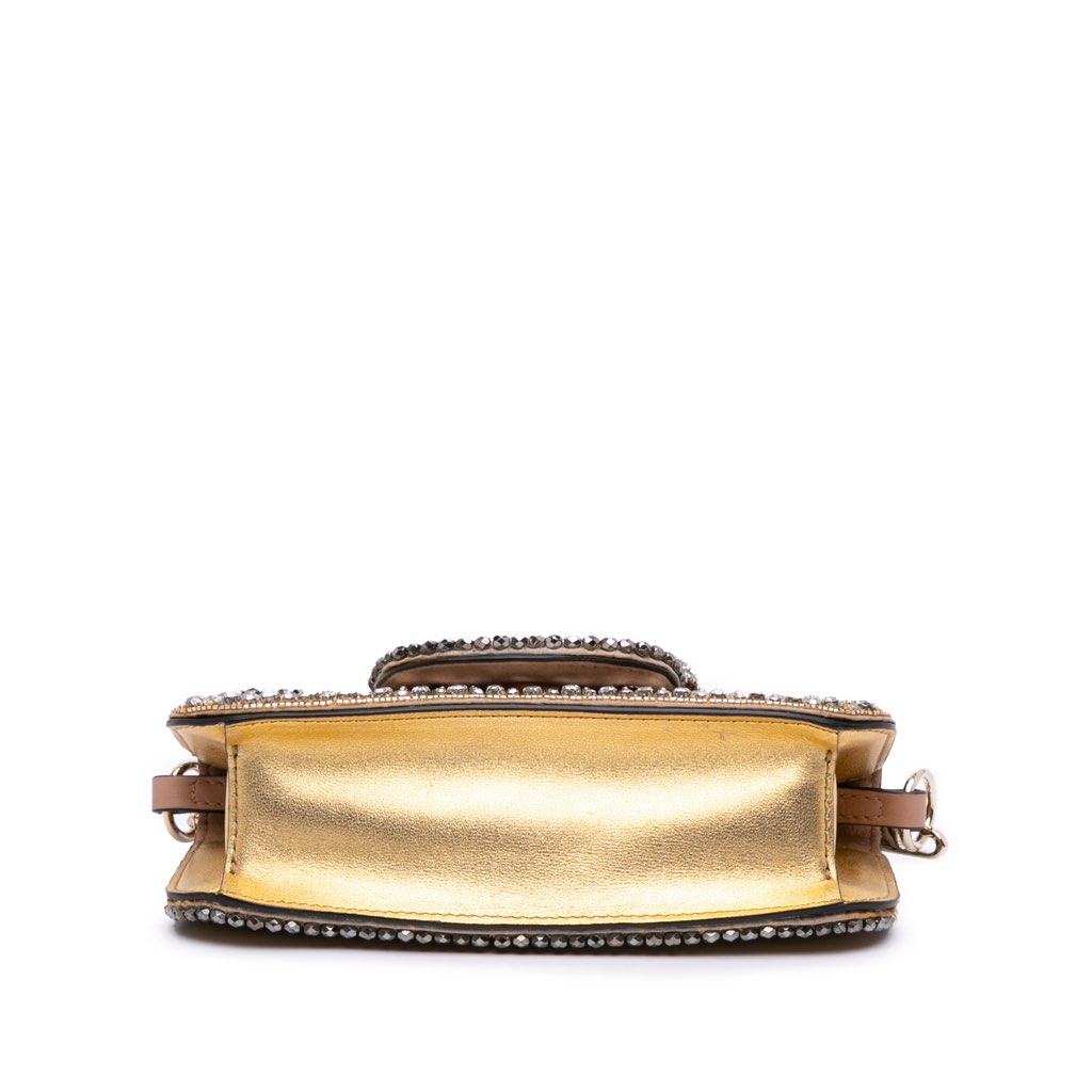 Valentino Small Swarovski Crystal Embroidered Vlogo Loco Satchel - 3