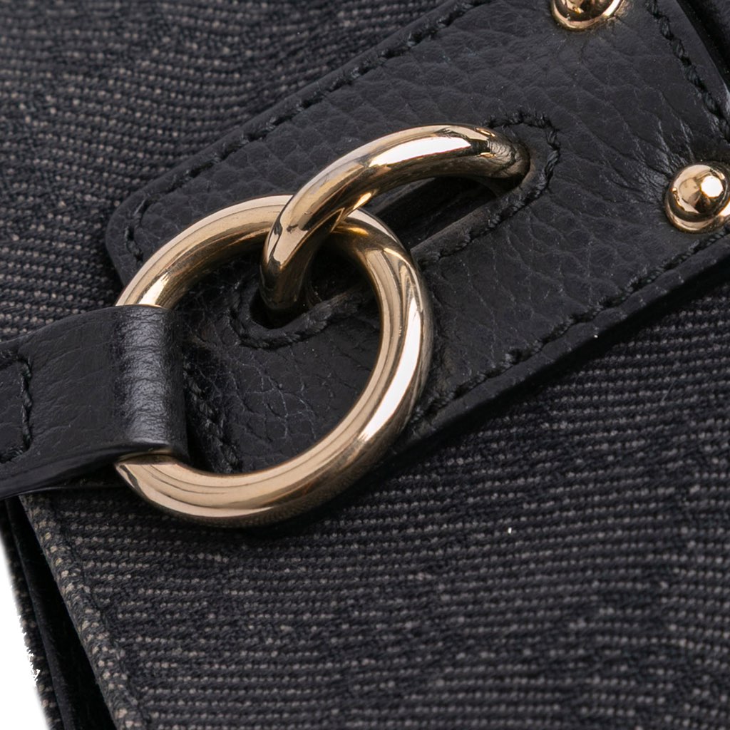 Gucci Medium GG Denim Charm Tote - Image 10
