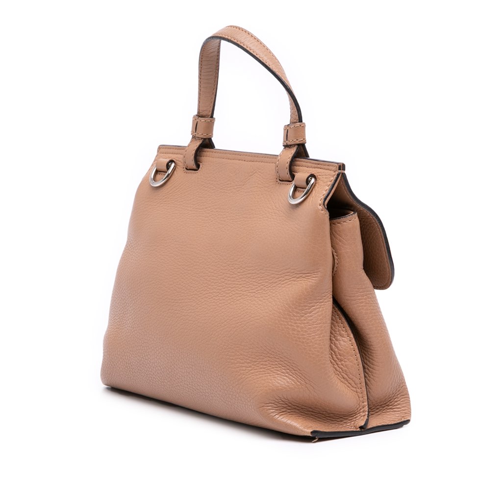 Gucci Small Leather Bamboo Daily Satchel - Back view