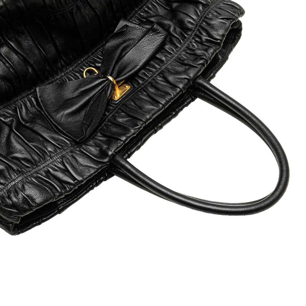 Prada Nappa Gaufre Bow Tote - Image 12