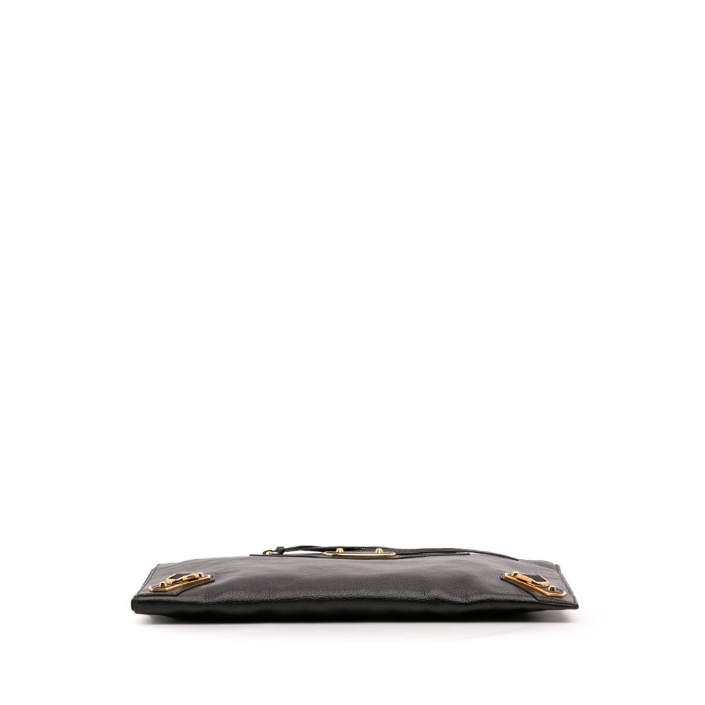 Balenciaga Goatskin Motocross Classic Metallic Edge Clutch - 3