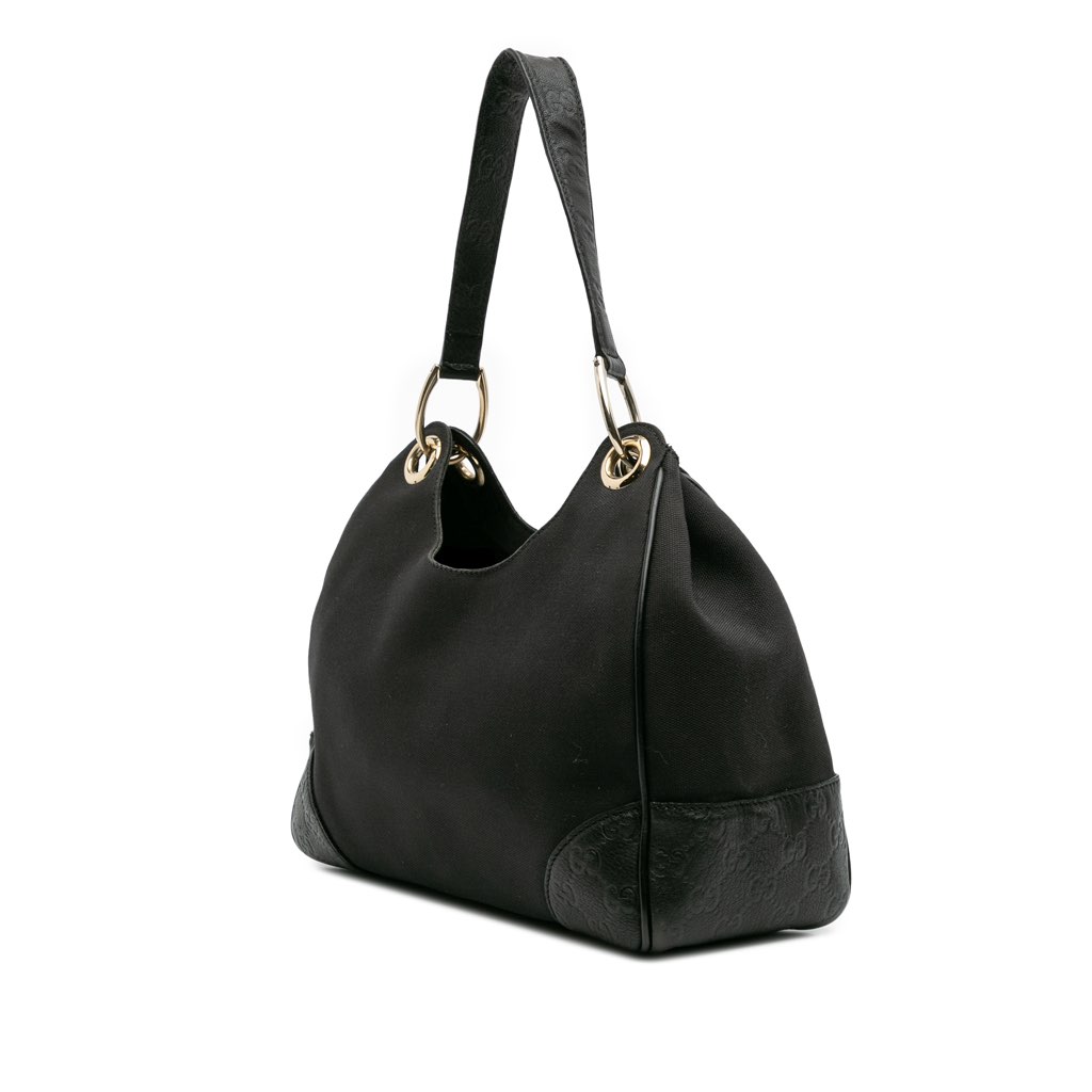 Gucci Guccissima Trimmed Canvas Colbert Shoulder Bag - Back view