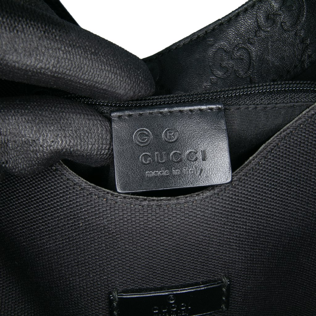 Gucci Guccissima Trimmed Canvas Colbert Shoulder Bag - Side view