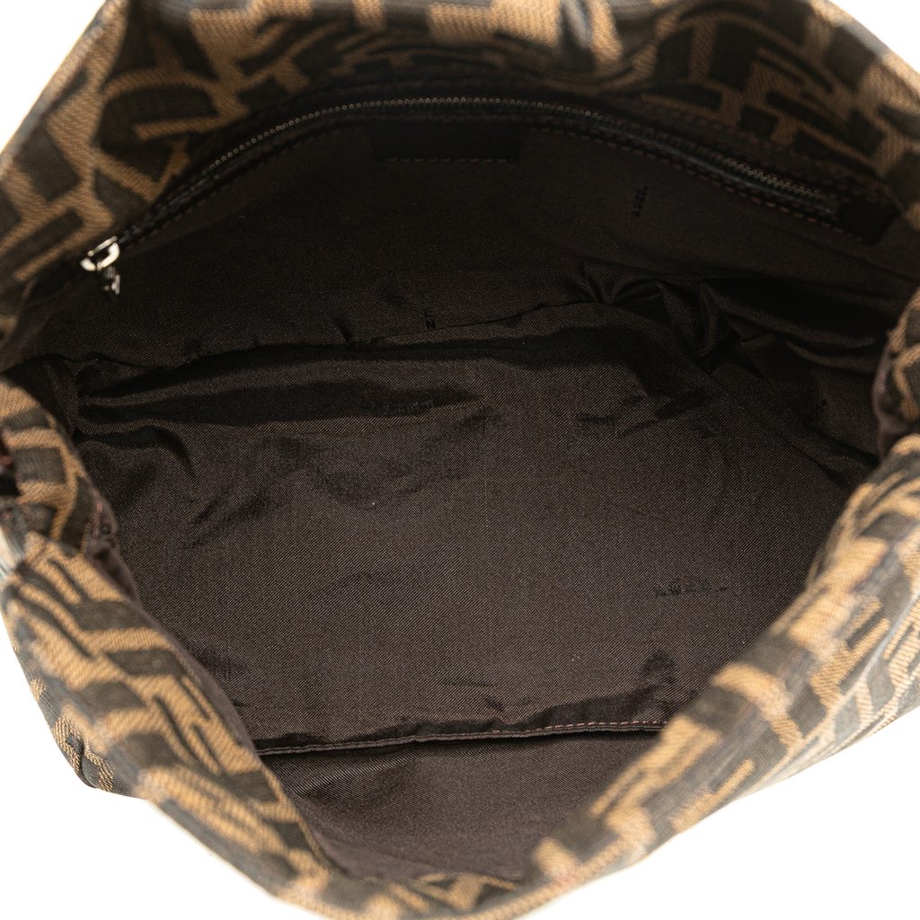Fendi Zucca Canvas Double Flap Shoulder Bag - 4