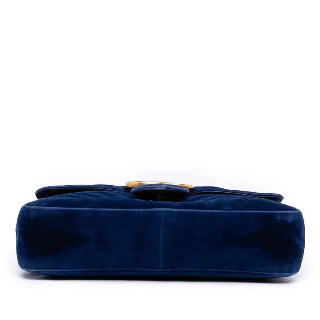 Gucci Medium GG Marmont Matelasse Velvet Flap Crossbody - 3