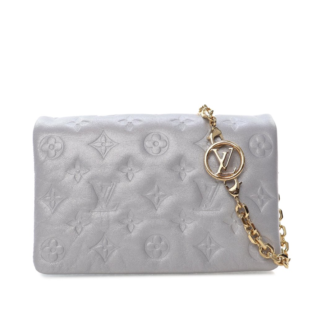 Louis Vuitton Monogram Embossed Lambskin Pochette Coussin