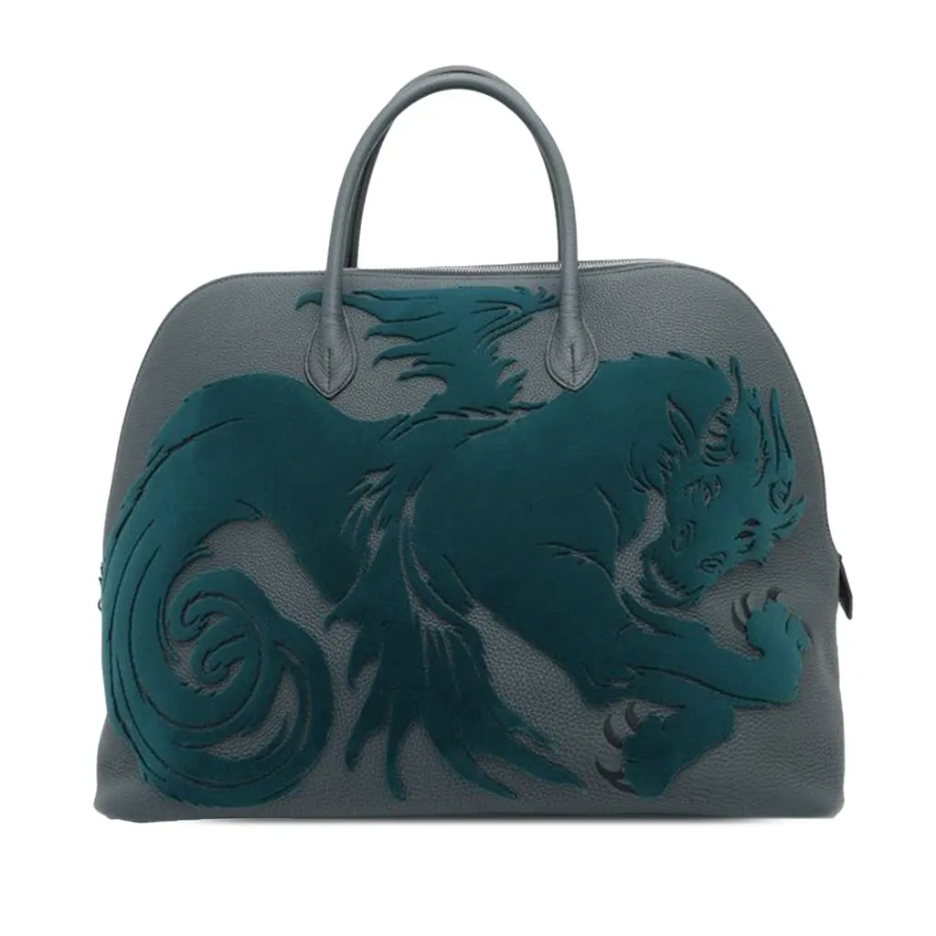 Hermès Togo Tufting Chimeres Dragon Bolide 1923 45 Green Leather Good - Front View
