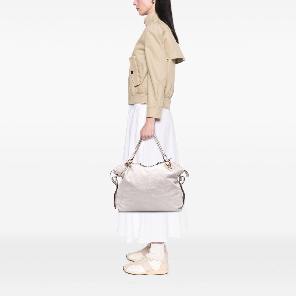 Gucci Large Pebbled Calfskin Bamboo Bar Tassel Tote - Image 13