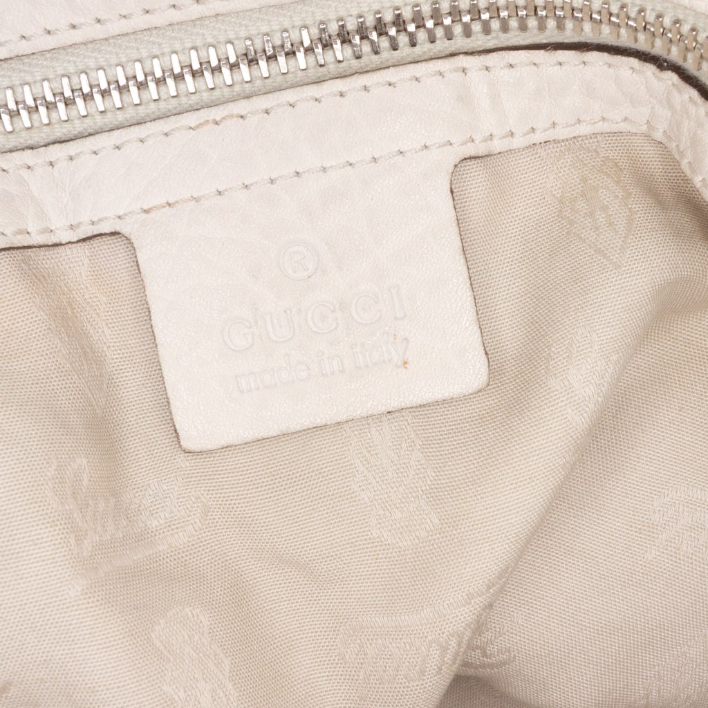 Gucci Large Pebbled Calfskin Bamboo Bar Tassel Tote - Side view