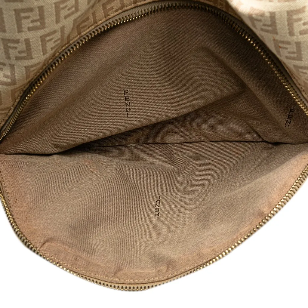 Fendi Zucchino Canvas Chef Pocket Hobo Brown Canvas Very good - Box View
