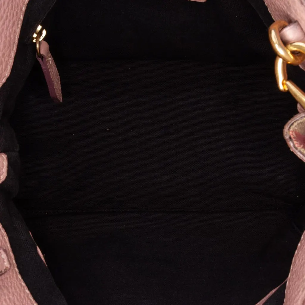 Burberry Small Calfskin and House Check Banner Bag Pink Leather Good - Model View