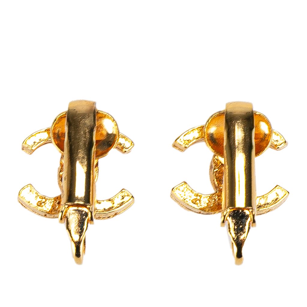 Chanel Gold Plated CC Clip On Earrings - 2