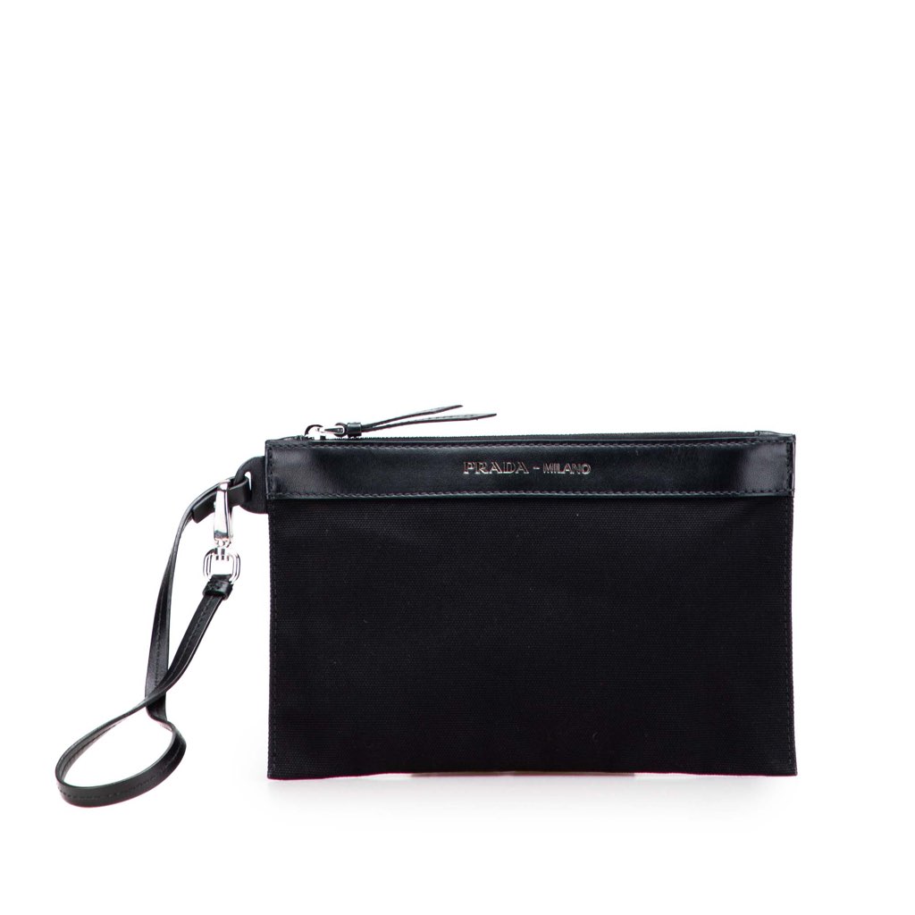 Prada Canvas Canapa Clutch