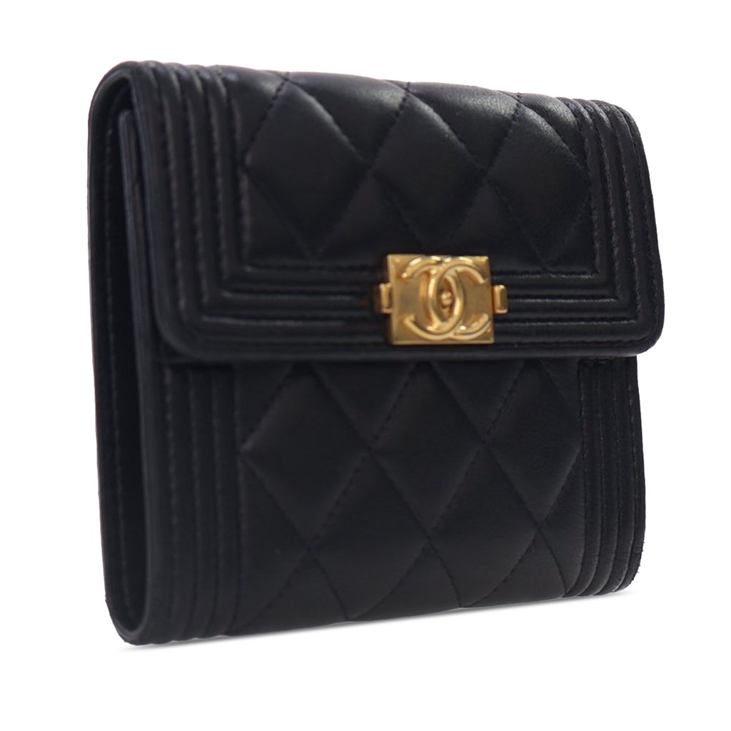 Chanel Lambskin Boy Flap Compact Wallet - 2