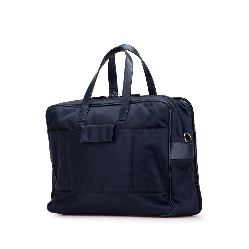 Prada Saffiano Trimmed Tessuto Business Bag - 2