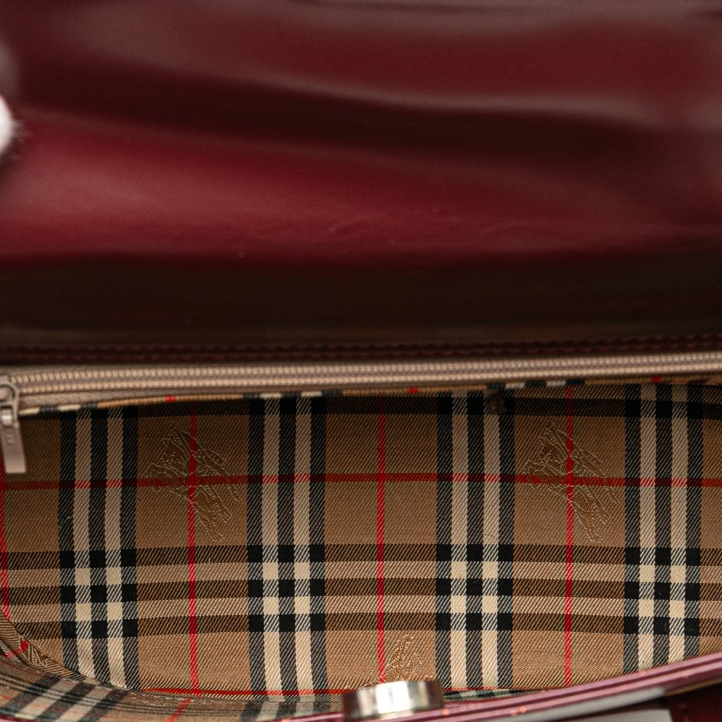 Burberry House Check Canvas Trimmed Leather Handbag - 4