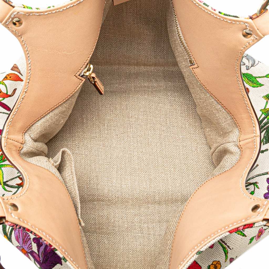 Gucci Flora Canvas Bamboo Handbag - 4