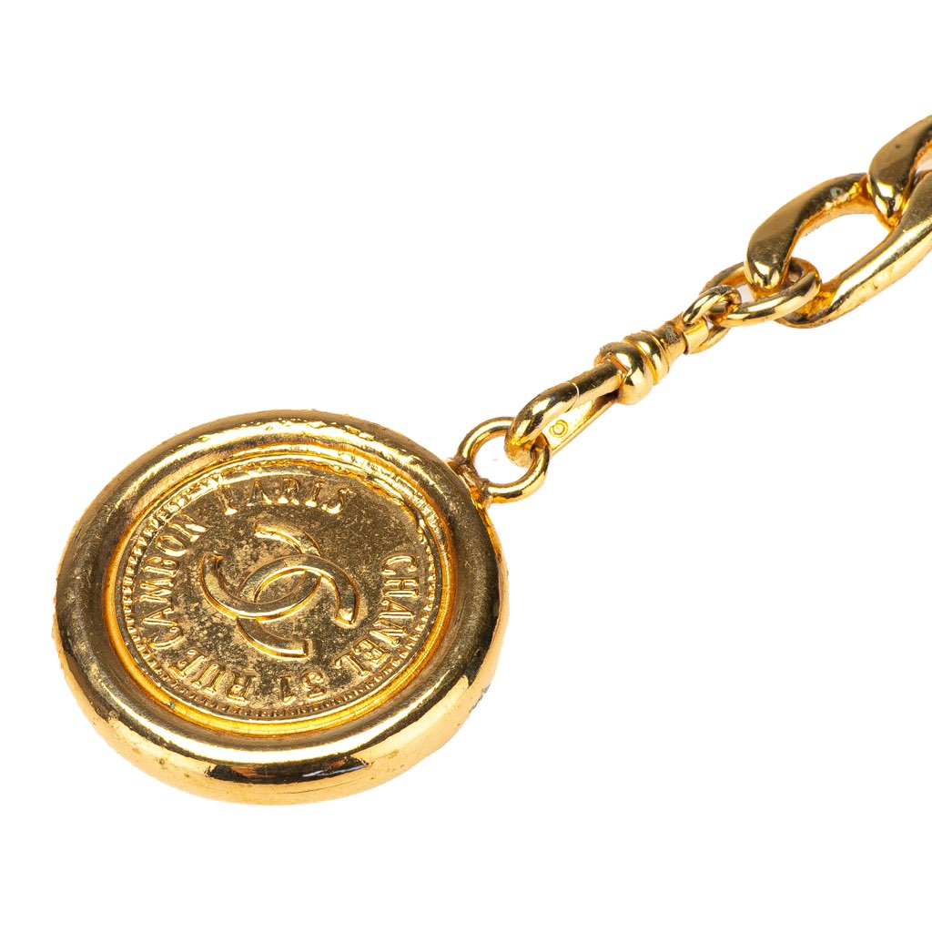 Chanel Gold Plated Medallion Rue Cambon Chain Belt - 4