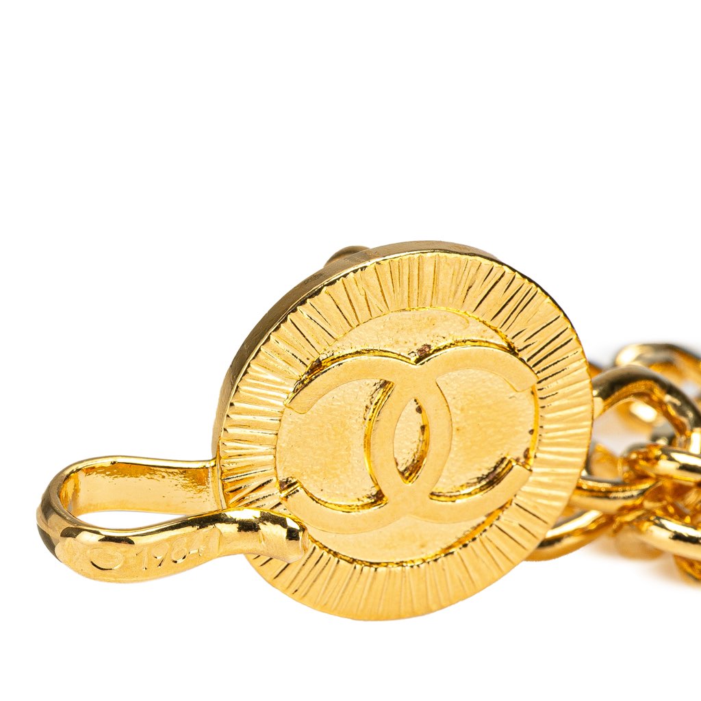 Chanel Gold Plated Round CC Triple Chain Belt - 3