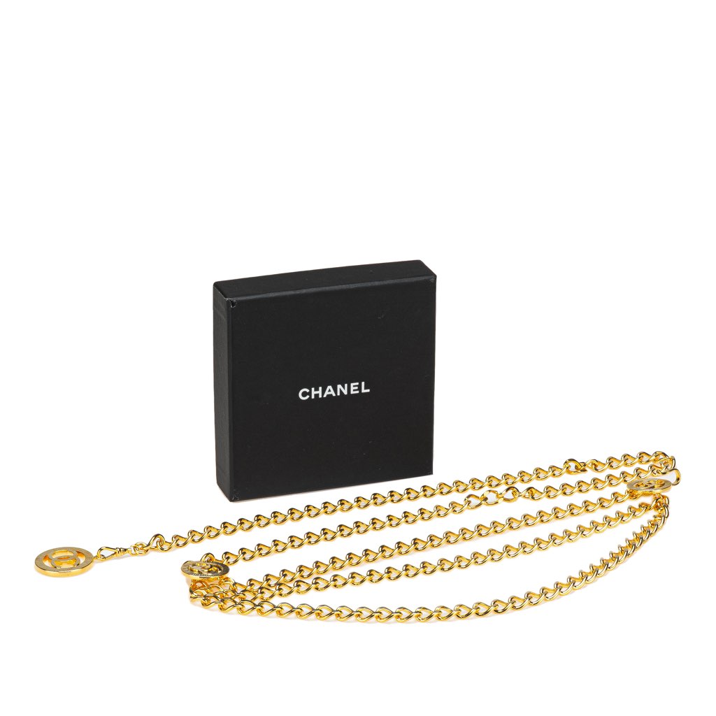 Chanel Gold Plated Round CC Triple Chain Belt - 5