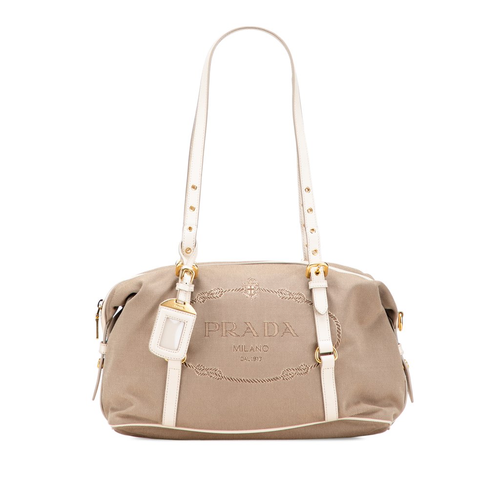 Prada Canvas Canapa Logo Shoulder Bag