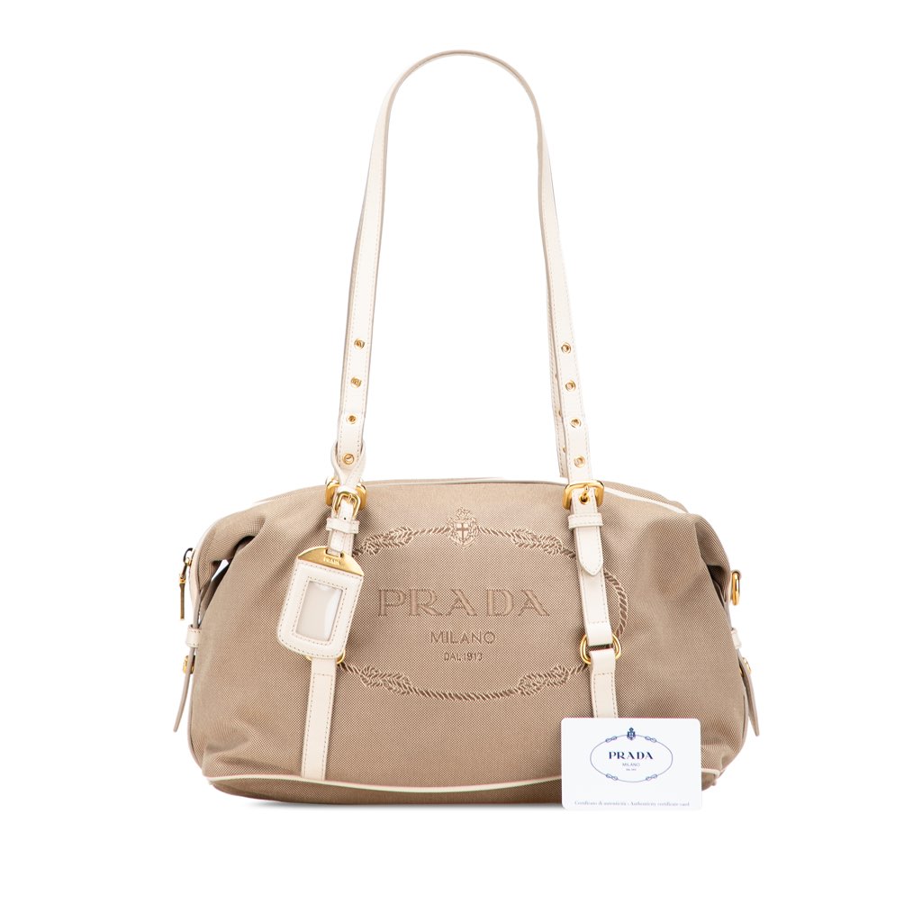 Prada Canvas Canapa Logo Shoulder Bag - Image 14