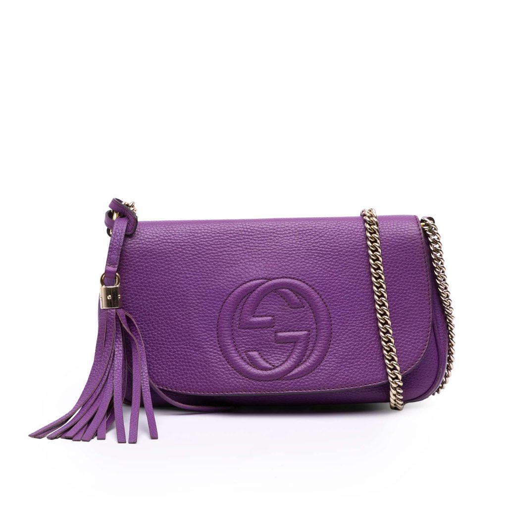 Gucci Medium Leather Soho Chain Flap Crossbody