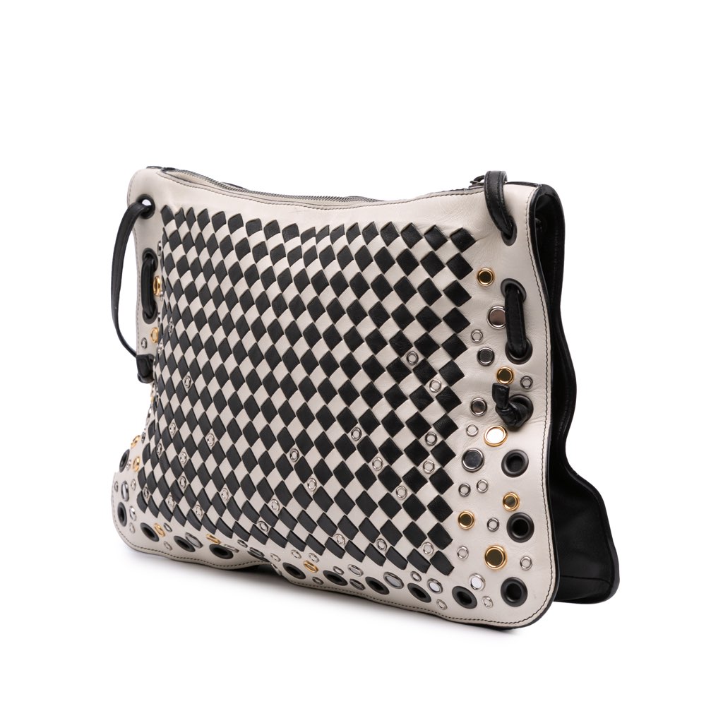 Bottega Veneta Nappa Intrecciato Check Grommet Palio Crossbody - Back view