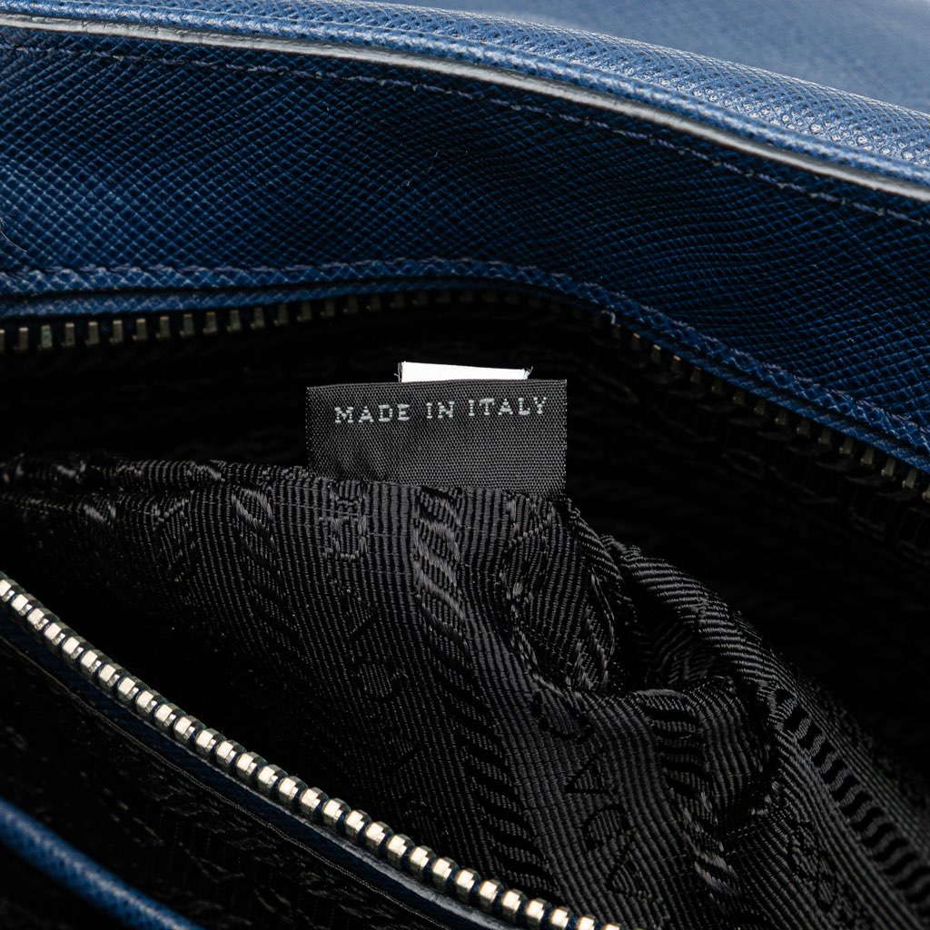 Prada Saffiano Righe Sound Lock Satchel - Detail 1