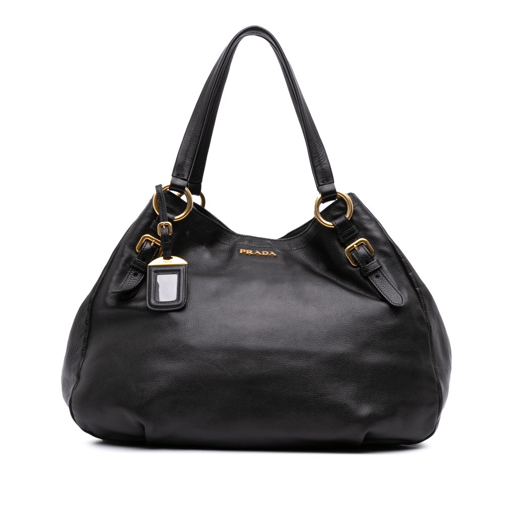 Prada Vitello Daino Side Zip Tote