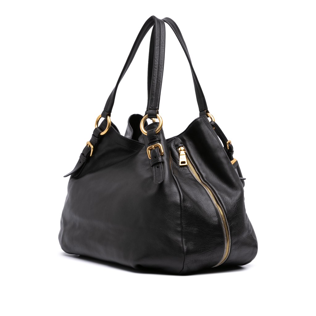 Prada Vitello Daino Side Zip Tote - 2