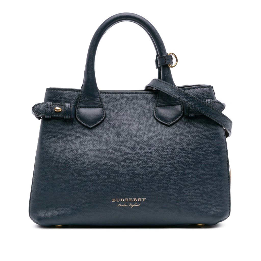 Burberry Small House Check and Leather Banner Satchel