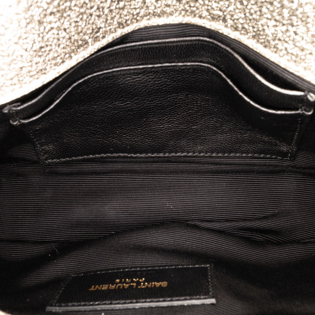 Saint Laurent Baby Chevron Metallic Nappa Monogram Classic Chain Bag - 4