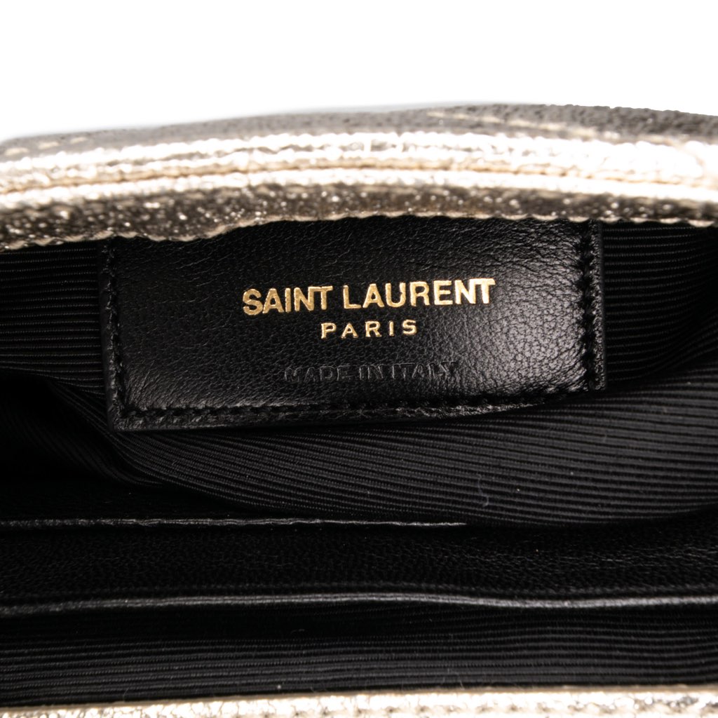 Saint Laurent Baby Chevron Metallic Nappa Monogram Classic Chain Bag - 5