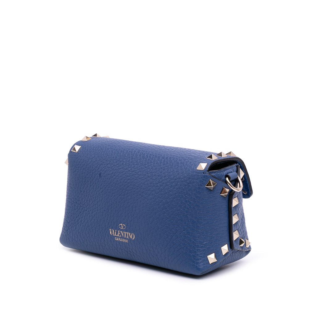 Valentino Mini Pebbled Calfskin Rockstud Flap Crossbody - 2