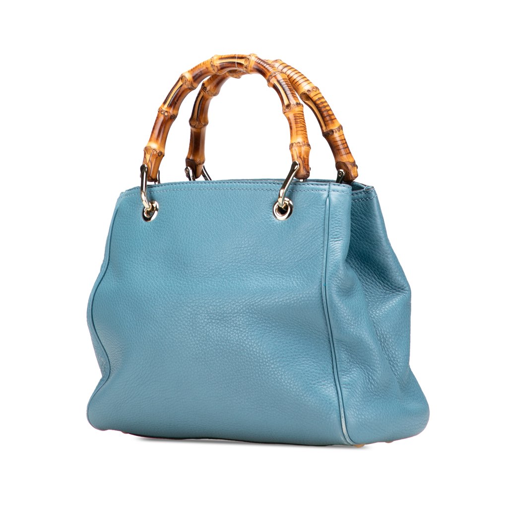 Gucci Small Calfskin Bamboo Shopper Satchel - Back view