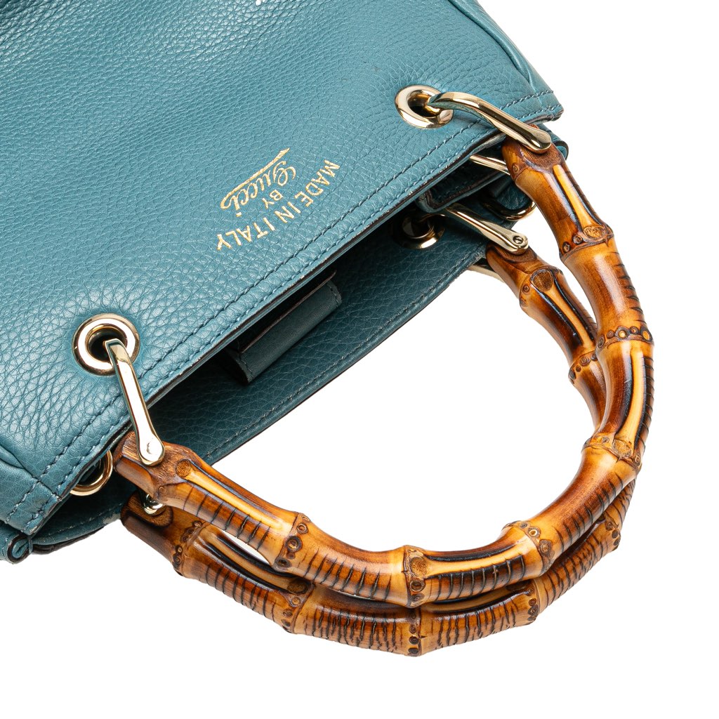 Gucci Small Calfskin Bamboo Shopper Satchel - Image 11