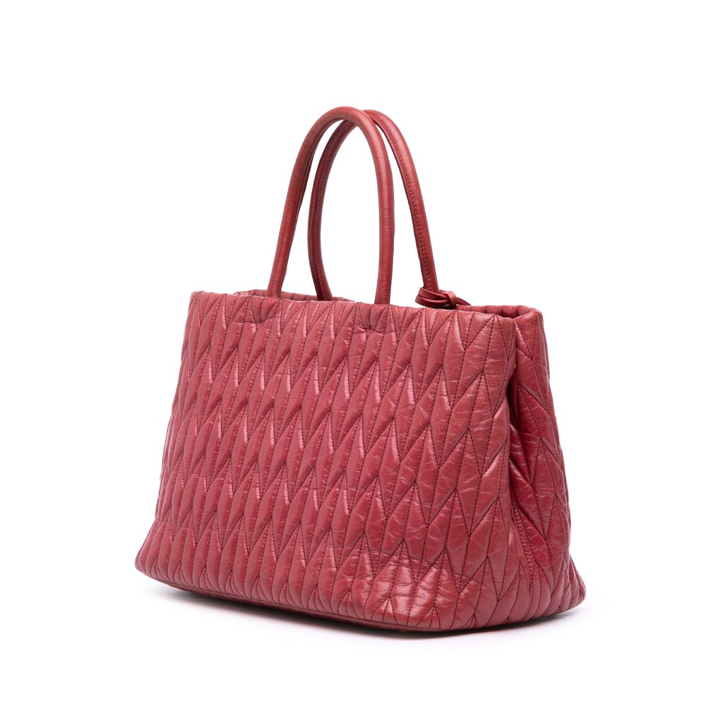 Miu Miu Matelasse Lambskin Satchel - Back view