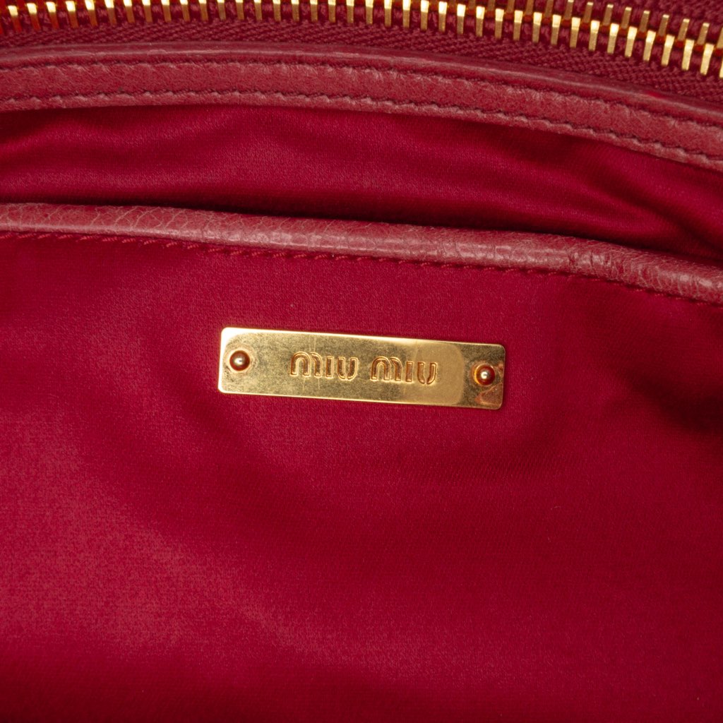 Miu Miu Matelasse Lambskin Satchel - Side view