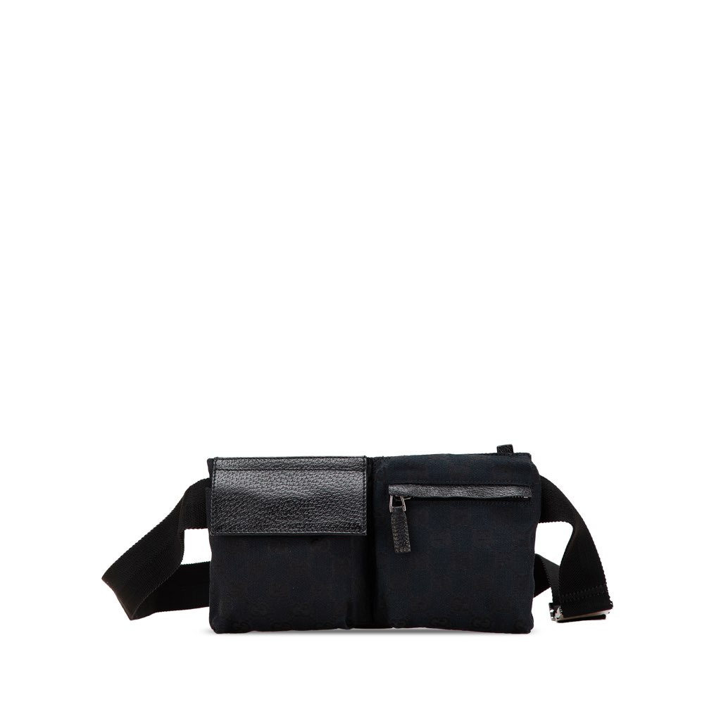 Gucci GG Canvas Double Pocket Belt Bag