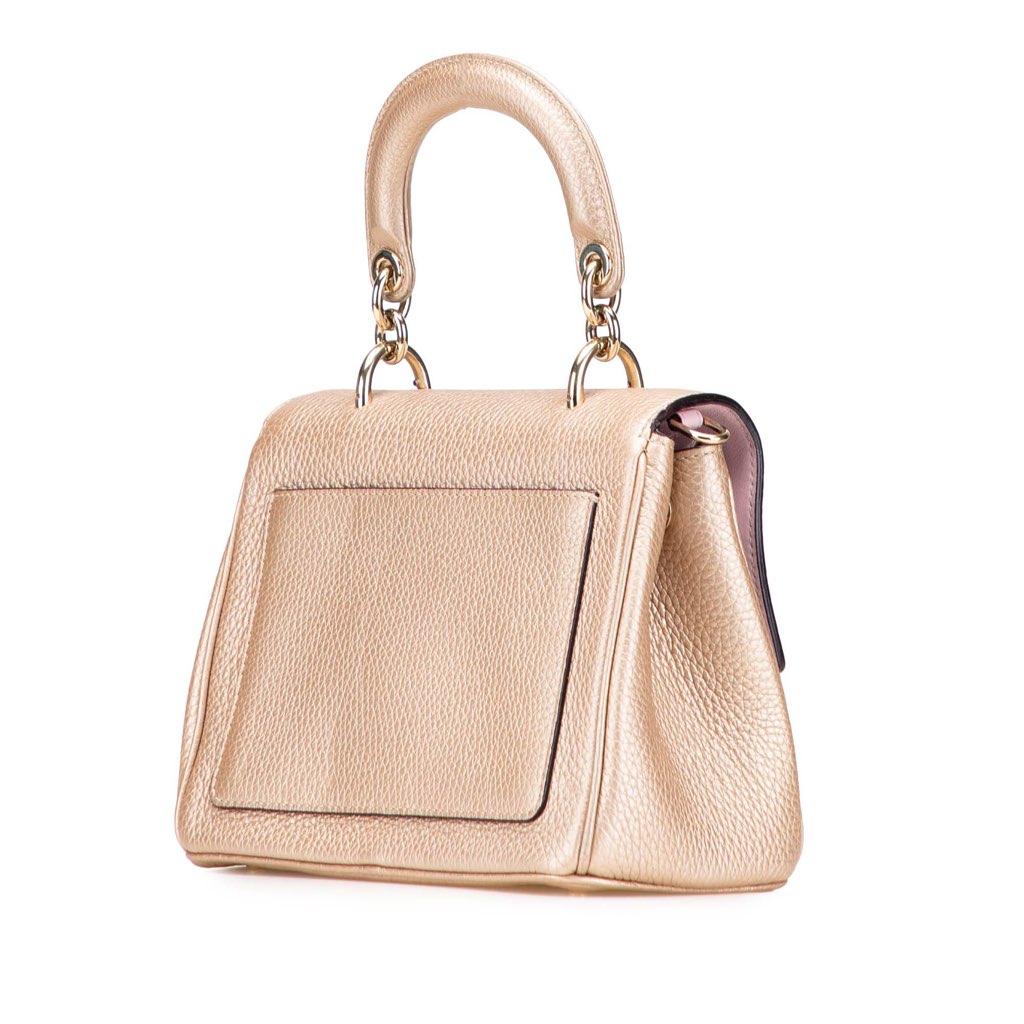 Dior Mini Metallic Grained Calfskin Be Dior Flap - Back view