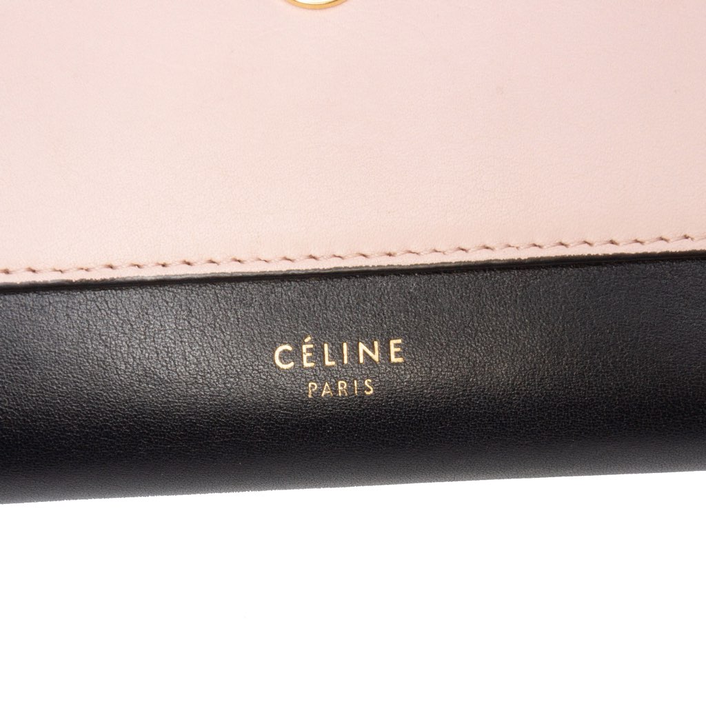 Celine Tricolor Leather Pocket Envelope Wallet On Chain - 5