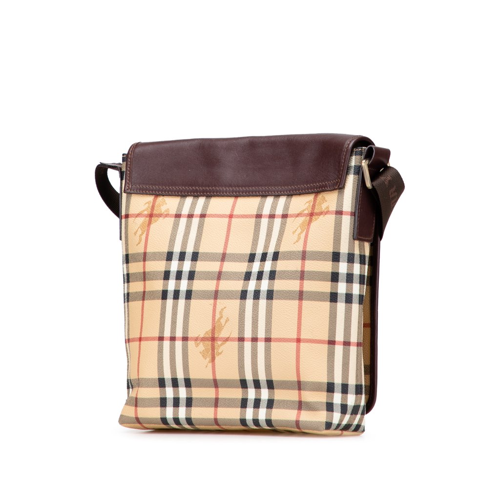 Burberry Haymarket Check Coated Canvas Crossbody - Back view